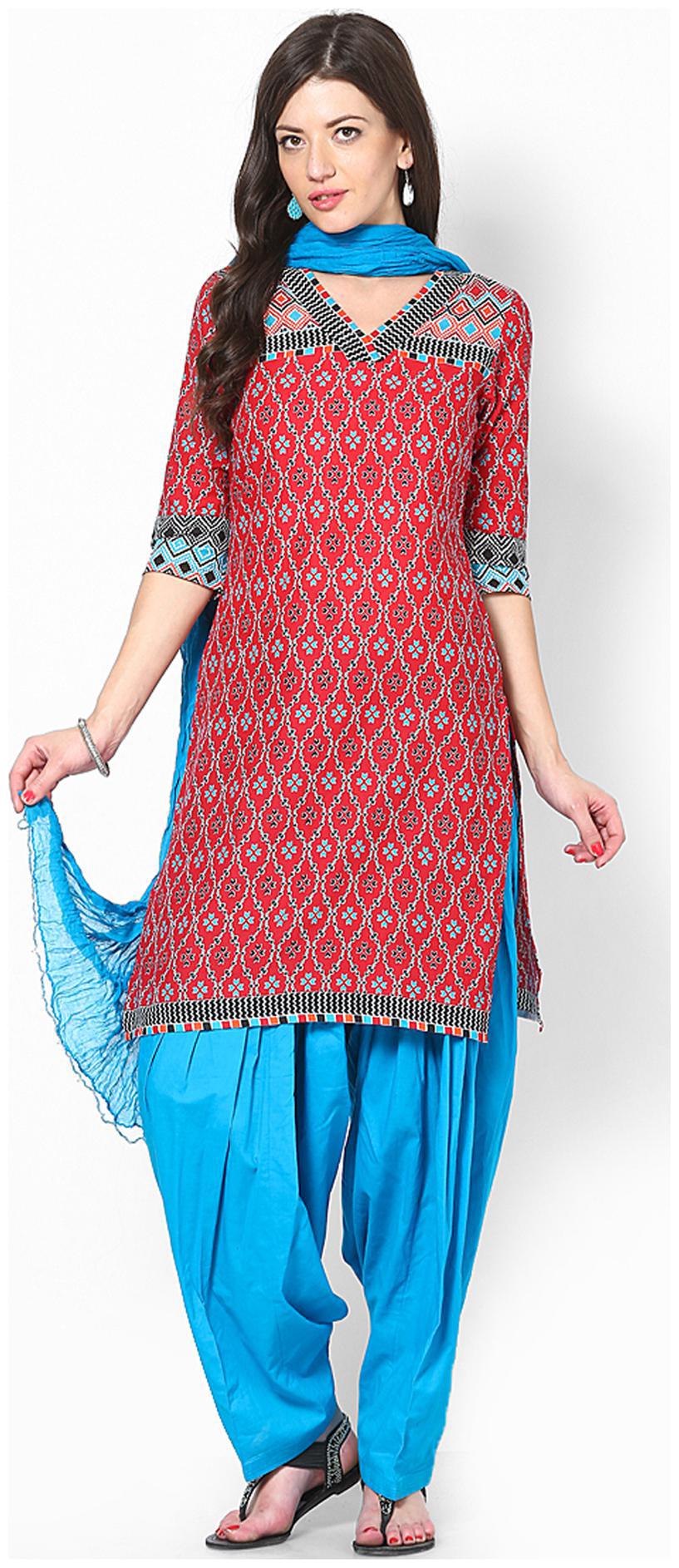 

Rajasthani Sarees Cotton Patiala Salwar With Dupatta