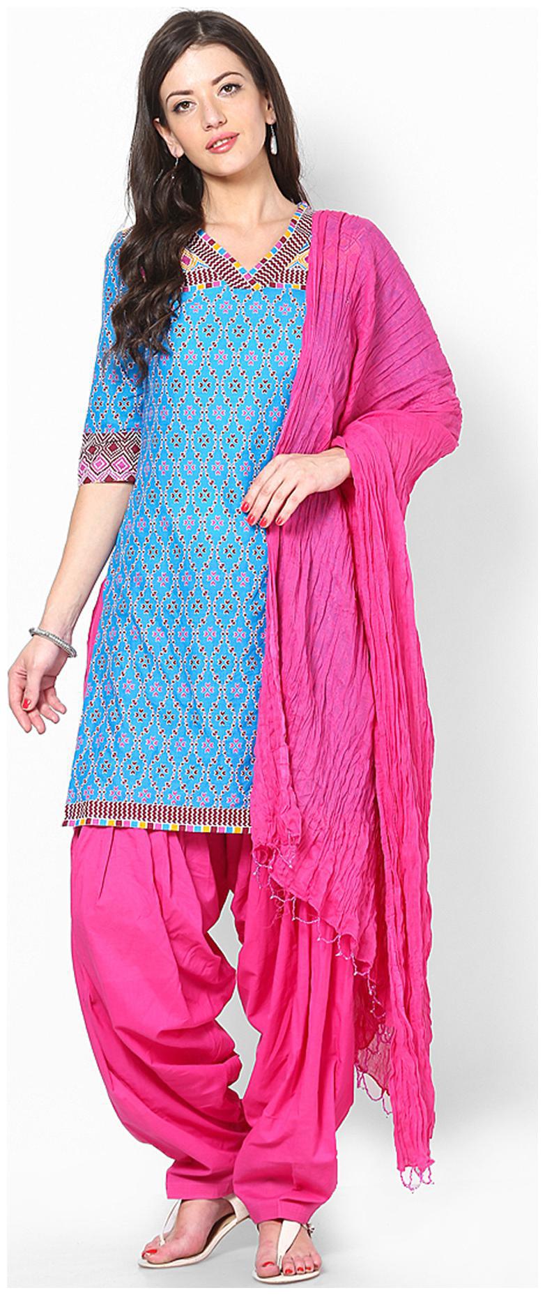 

Rajasthani Sarees Cotton Patiala Salwar With Dupatta