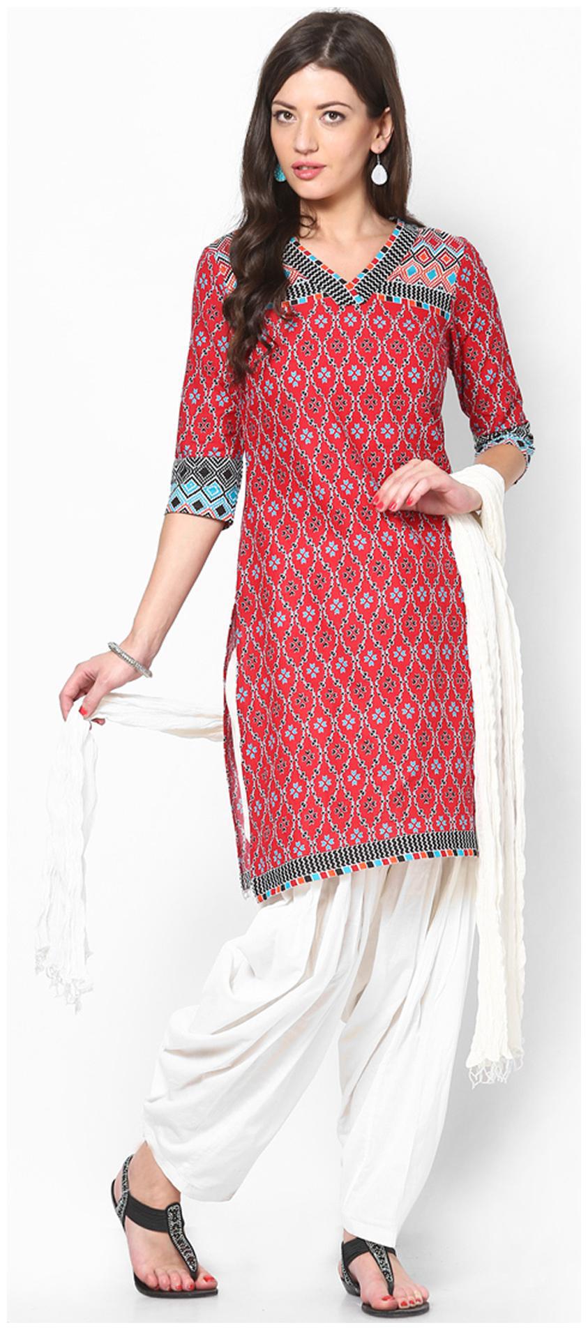 

Rajasthani Sarees Cotton Patiala Salwar With Dupatta