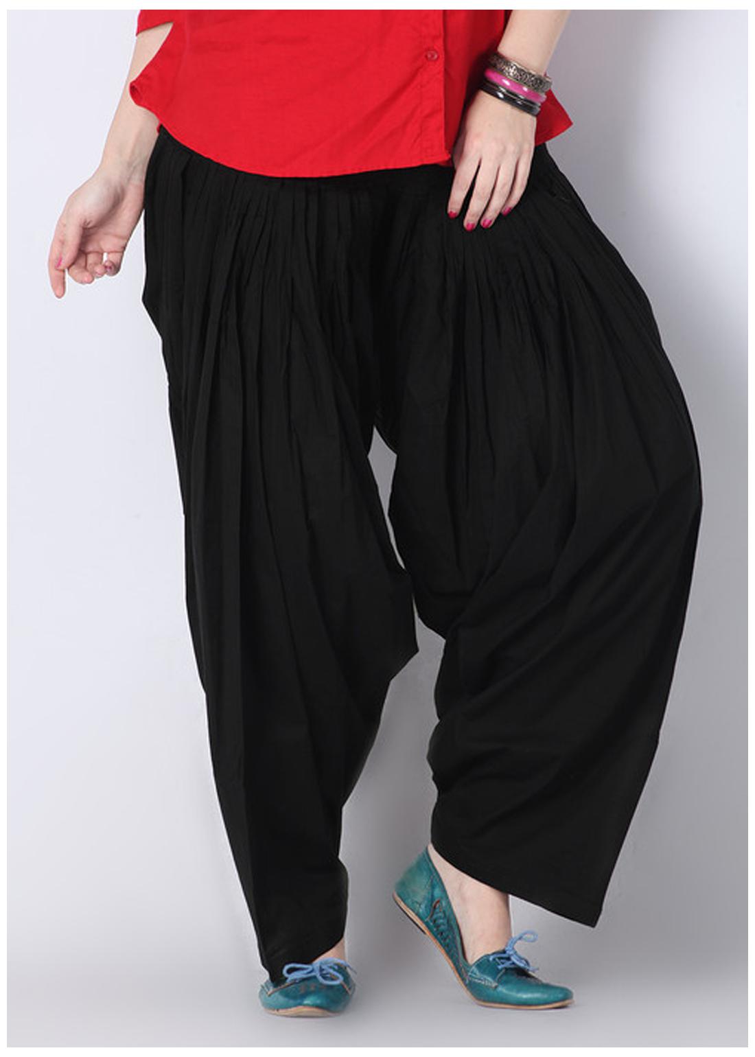 

Pistaa s Black Full Cotton Patiala Salwar