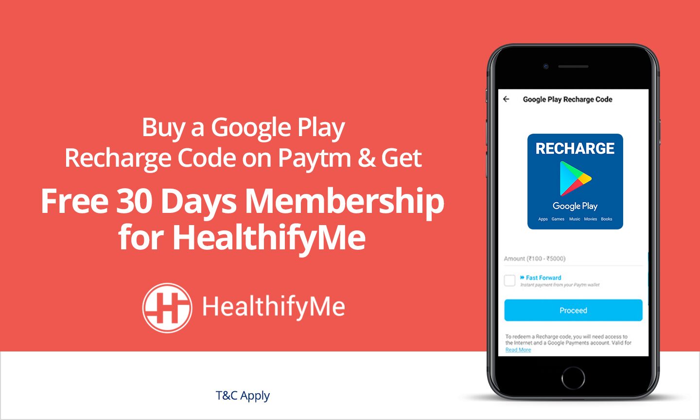 Google Play Recharge Use Code Gp5000 For Healthifyme